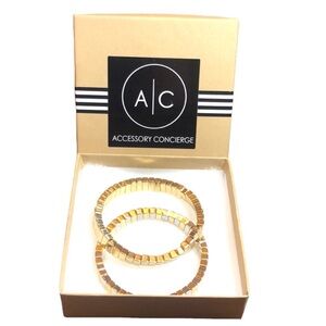 Accessory Concierge Gold & Silver Tone Stretch Bracelets (Set of 2) NWT